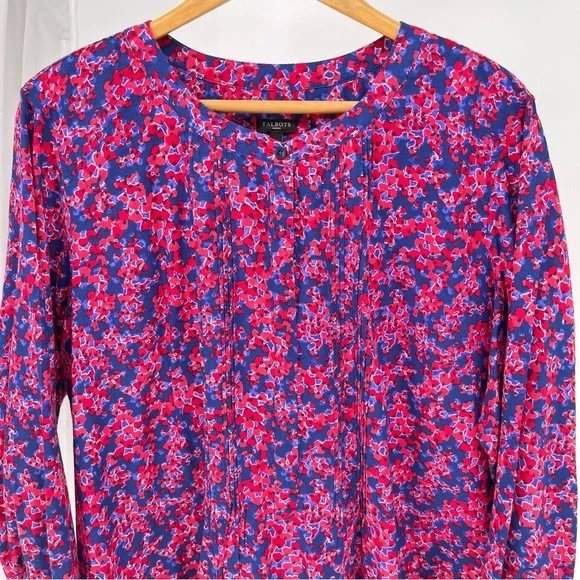 Talbots Womens Floral Cotton Pintuck Blouse Size 3X - Picture 3 of 11